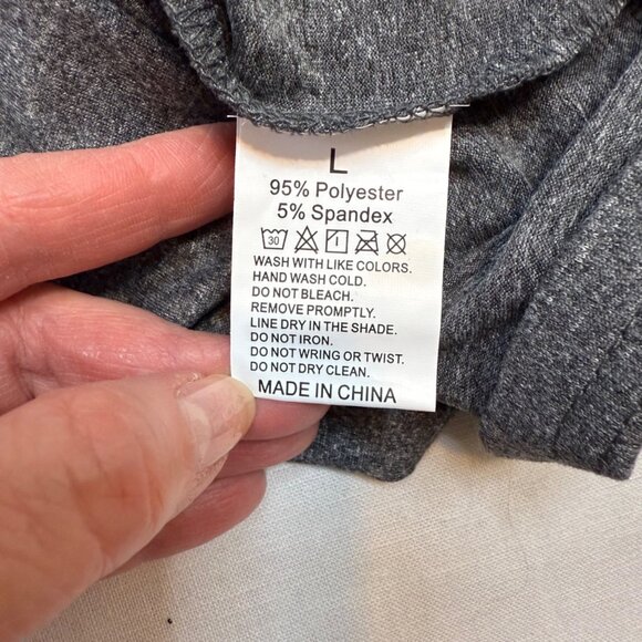 Treble Clef Music Note Top Size L Charcoal Gray Musiccore Graphic Tee 3/4 Sleeve - Picture 9 of 11